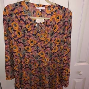 NWT- DR2 floral fit and flare blouse